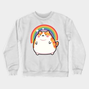 Chubby cat rainbow Crewneck Sweatshirt